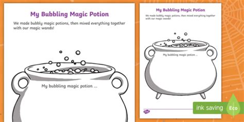 My Bubbling Magic Potion Worksheet Worksheet