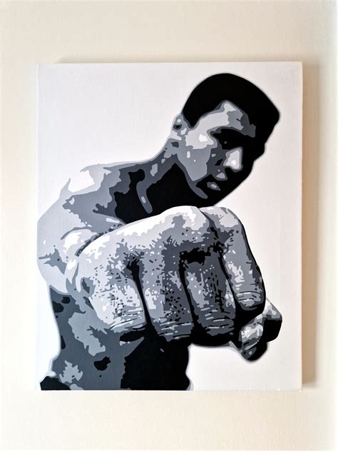 Muhammad Ali Pop Art Portrait Painting Created in Black and - Etsy