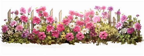 Premium Photo | Flower fence isolated on white background