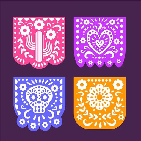 Free Vector | Mexican bunting collection