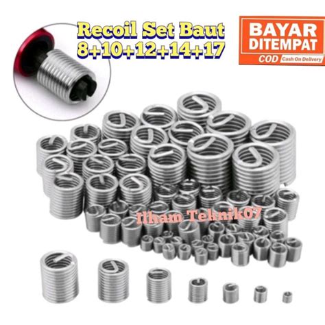 Jual Recoil Helicoil Verbos Isi Recoil Set DRAT Baut 8 10 12 14 17