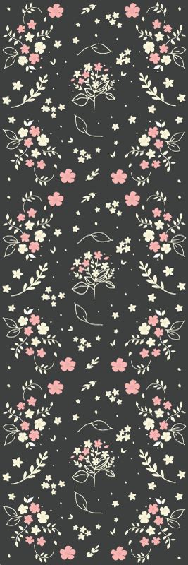 Papel Pintado De Flores Fondo Gris Con Poco Rosa TenVinilo