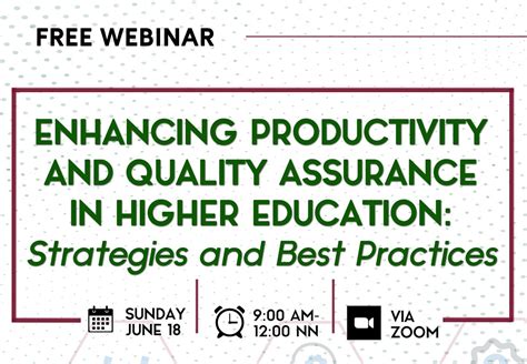 Enhancing Productivity And Quality Assurance In Higher Education