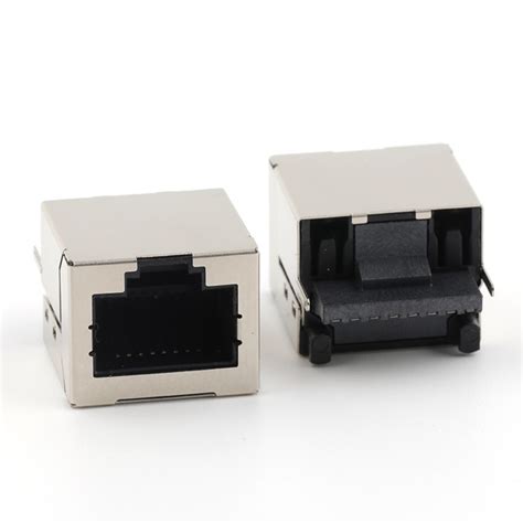 180degree Mid Mount 8p8c Rj45 Female Connector For Wire Soldering