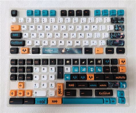 Used Genshin Impact Xiao Keycap PBT Dye Sub XDA 149 Keycaps For Cherry