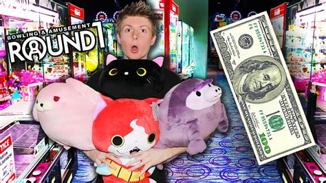 Claw Machine Challenge At Round Arcade Youtube