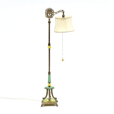 Art Deco Iron And Uranium Glass Floor Lamp Auction