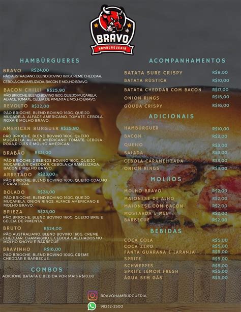 Menu At Bravo Hamburgueria Restaurant Bras Lia Clsw B Bloco Loja