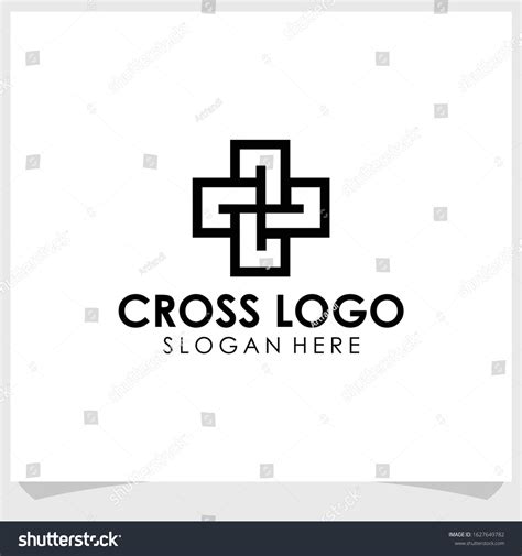 Retro Brand Cross Elegant Line Logo Stock Vector (Royalty Free) 1627649782 | Shutterstock