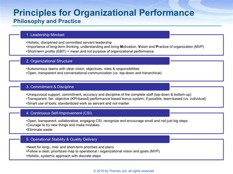 The Principles For Organizational Performance