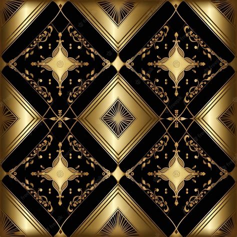 Premium AI Image | Gold and black background with a gold pattern.