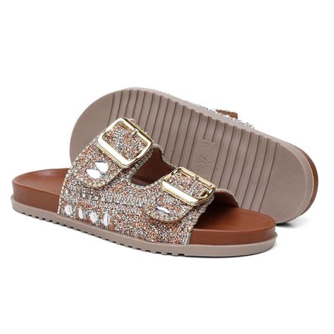 Sandália Rasteira Papete Brilho Nude Blogueira Compre Agora Dafiti Brasil