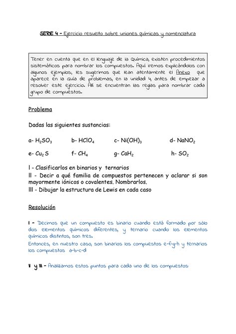 Serie Problema Resuelto Lewis Nomenclatura Serie Ejercicio