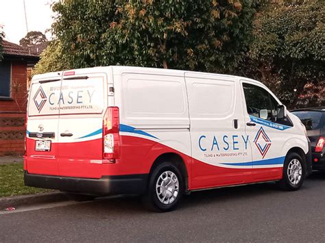 Toyota Hiace Van Casey Tiling Sign Partial Wrap Ozara Sign Sticker