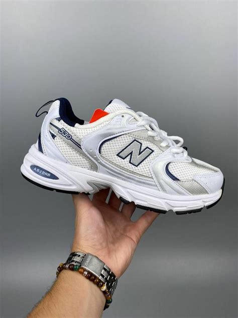 Женские кроссовки new balance 530 white silver navy белые серебристые ...