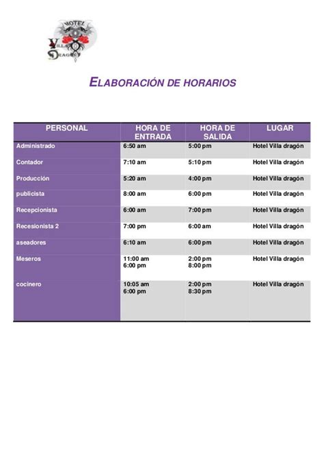 415 Elaboración De Horarios