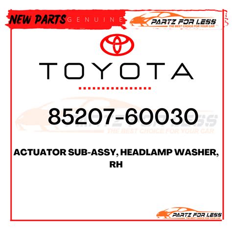 Toyota Genuine Actuator Sub Assy Headlamp Washer Rh