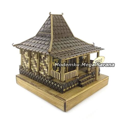 Jual Miniatur Rumah Adat Dari Bambu Rumah Adat Jawa Joglo Tongkonan