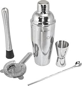 Kit Jogo Coqueteleira Inox 750ml Para Barman Drinks Profissional