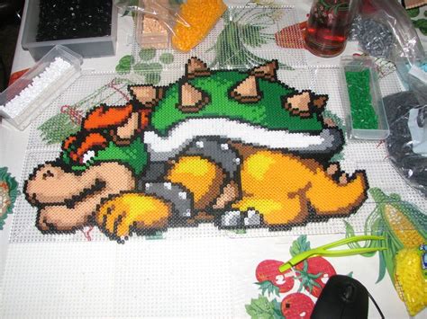 Bowser Perler Beads By Ndbigdi On Deviantart Pearler Beads Fuse Beads