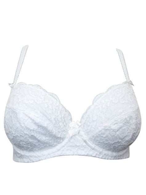 F F White All Over Lace Underwired Full Cup Bra Size To B C D