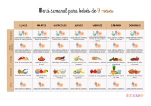 Men Semanal Para Beb S De Meses