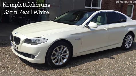 Komplettfolierung Satin Pearl White Bmw F10 Youtube