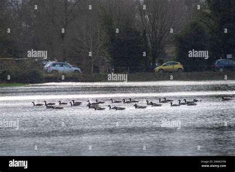 Lower Shiplake Oxfordshire Uk Th January Floodwater In