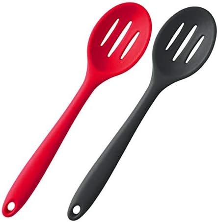 Amazon Silicone Nonstick Slotted Spoons Set High Heat Resistant