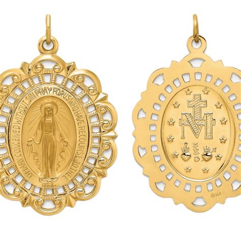 14k Gold Miraculous Medal Etsy