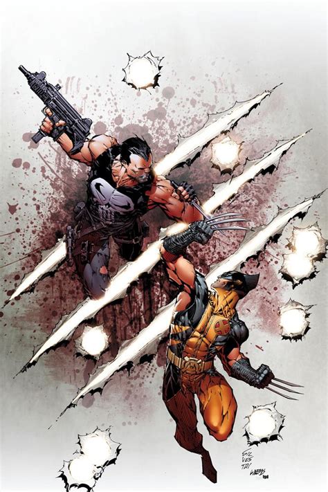 The Punisher Vs Wolverine By Marc Silvestri Marvel Comics Art