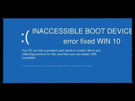 How To Fix Windows Inaccessible Boot Device Inaccessible Boot