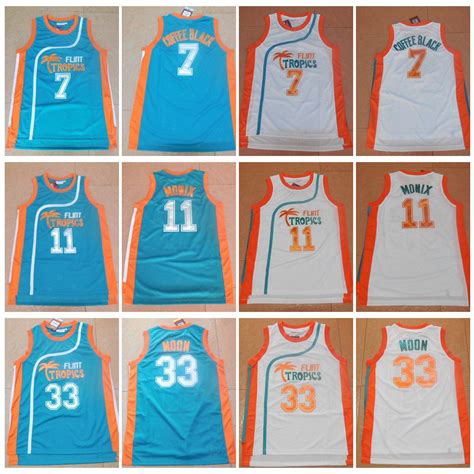 2018 Men'S Semi Pro Movie Flint Tropics 33 Jackie Moon Jersey 7 Coffee ...