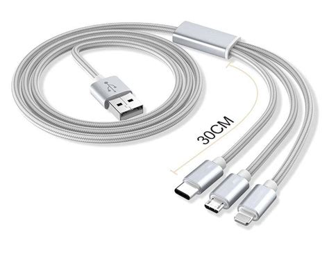 Uc 005 3w1 12m Kabel Usb Do ładowania Telefonu 3w1 Micro Usb