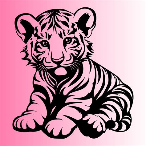 Tiger Cub Svg Cute Baby Tiger Svg Digital Download Svg Tiger Svg