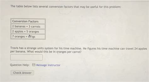 Solved The Table Below Lists Several Conversion Factors That May Be