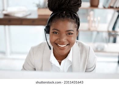 Happy Black Woman Call Center Agent Stock Photo 2220833403 Shutterstock