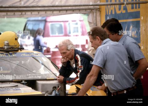 Paul Newman With Pit Crew At Lime Rock Park Ct September 1987 Photo