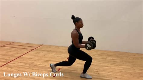 Lunges W Bicep Curls Youtube