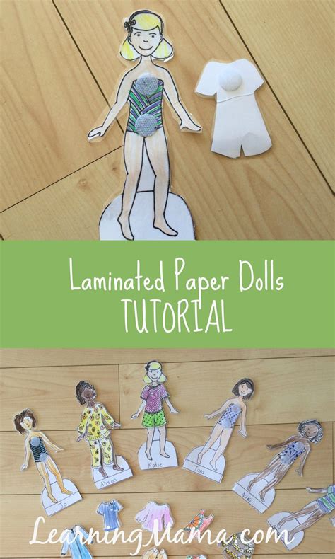 Laminated Paper Dolls A Tutorial Learning Mama Paper Dolls Paper