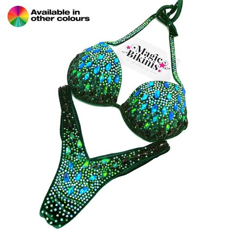 Quick Ship Bikini IFBB Elite Pro Velvet With Mixed Crystals Magic Bikinis Custom