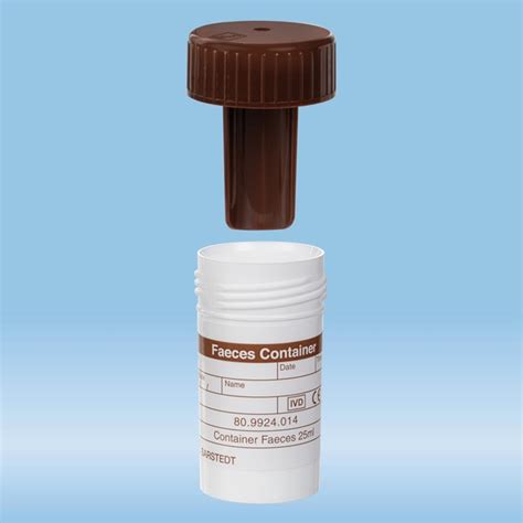 Faeces tube with blade screw cap LxØ 54 x 28 mm white Faeces