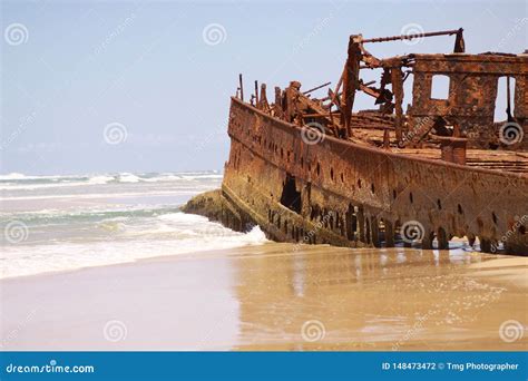 Maheno Shipwreck At Fraser Island Australia Stock Photo Image Of