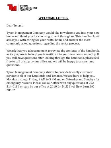 11 Tenant Welcome Letter Templates Pdf Free And Premium Templates