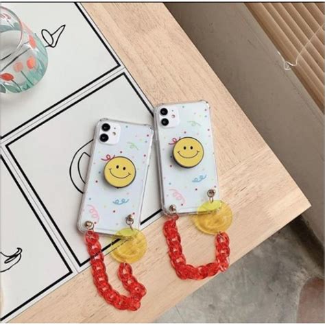 Jual Smiley Chain Iphone Case Free Popsocket Shopee Indonesia