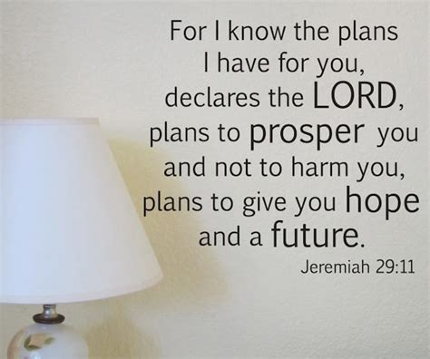 Vinyl Decal Jeremiah 29 11 For I Know The Plans I Have