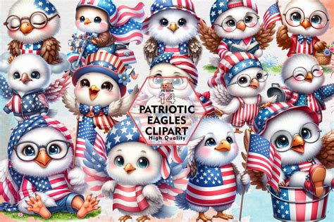 Patriotic Eagles Clipart Png Graphics Graphic By Pig Design Creative