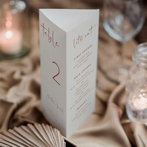 Trifold Table Number Editable Template Modern Minimalist Trifold