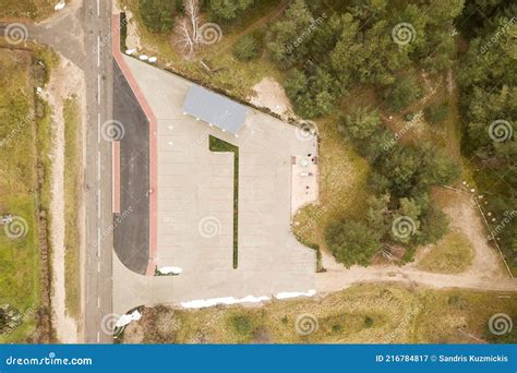 Aerial View of Empty Parking Lot Stock Image - Image of outside ...