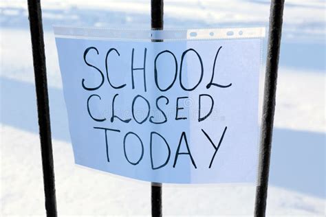 No School, Two Words Outlined In Snow Stock Image - Image of fresh ...